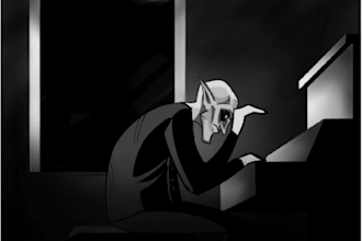animate a black and white visual loop lo fi style