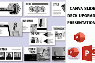create powerpoint presentation design, canva and google slides slide redesign