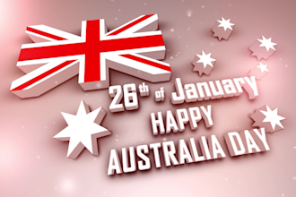 create this australia foundation day patriotic logo animation