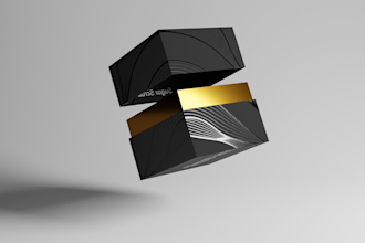 design luxury cosmetic packaging box with 3d mockup