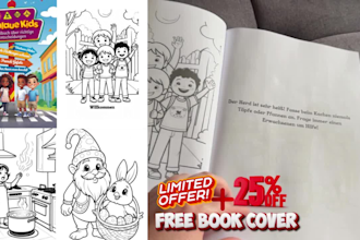 design high quality kids activity book, coloring book, handwriting workbook