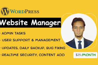 be your wordpress virtual assistant, help, support, maintenance, and manager