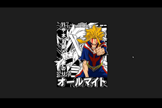 draw custom anime t shirt design graphic vintage t shirt design dark art t shirt