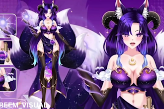draw and rig live2d model live 2d vtuber model 2d vtuber model vtube live2d rig