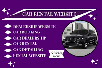 build car dealership web, car repair website, car rental, car detailing website