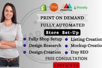 setup etsy, shopify pod, etsy products listing, etsy seo and etsy drop shipping
