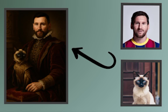 design your photo into royal pet portrait buy 1 get 1 free