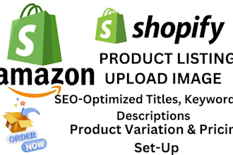 do shopify product upload, listing, add products, or amazon listing
