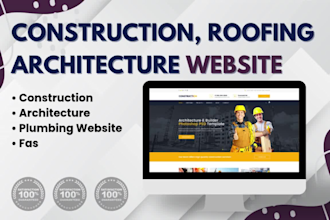 create construction, architecture, or plumbing wordpress website design