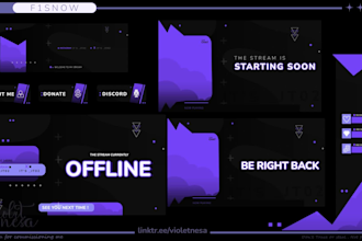 design anime or vtuber twitch, youtube stream overlays