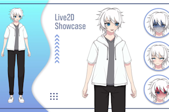 rig live2d model for vtuber, vtube studio from png image