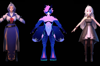 make anime style sfw or nsfw 3d characters