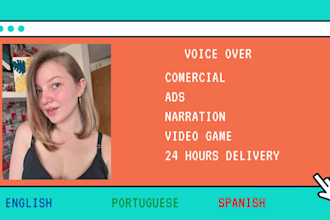 do any voice over in english, portuguese or spanish