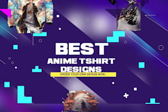 anime tshirt design or graphic tshirt design