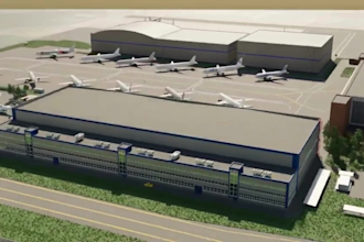 create 3d models of airplane hangars, aviation facilities and commercial garage