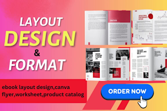 format, design ebook layout design,, canva flyer worksheet, product catalog