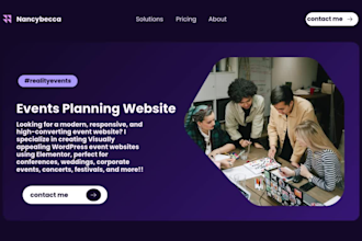 create an attractive event planning website using elementor