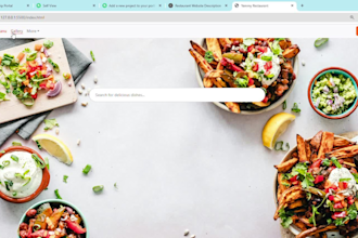 create a professional food and restaurant website