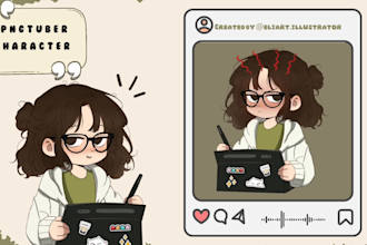 design a pngtuber illustration or vtuber for your streaming