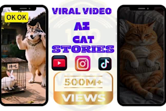 create viral ai cat video, funny pet video reels for youtube and tiktok