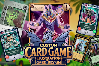 custom card game illustration and design
