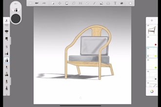 your interior design furniture  sketch or 3d model