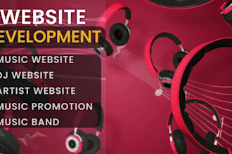 develop a professional music band or artist website with promotion