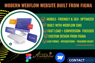 build webflow business website, startup website automation from figma design SEO