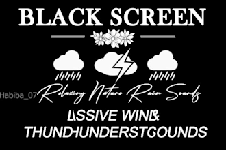 do 10 hours black screen, rain, heavy rain, gentle, thunder rain video