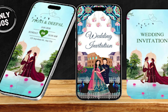 design an elegant digital wedding invitation video