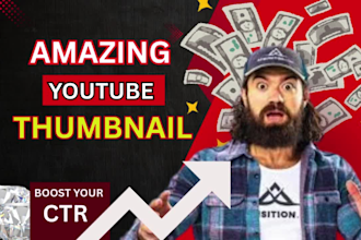 design professional and clickbait youtube thumbnail in 24 hours