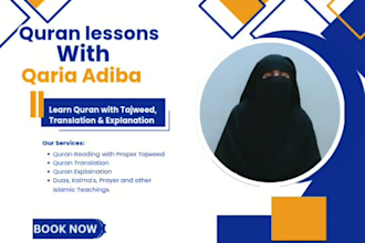 be your female quran teacher, teaching with translation ,explanation and tajweed