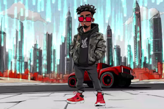 do custom animated ai music video, 3d ai cartoon music video, 2d ai animation