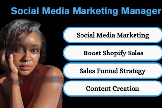 shopify social media marketing manager instagram tiktok shop dropshipping store