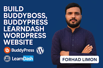 build a buddyboss, buddypress, learndash wordpress website