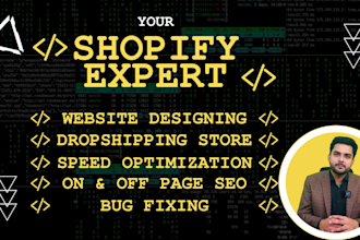 design shopify store landing page and SEO as shopify expert