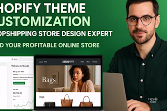 shopify theme design, or redesign shopify dropshipping store with premium theme