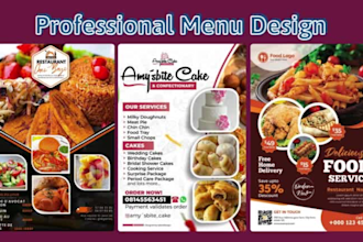 do editable restaurant food menu, restaurant flyer, tv menu, digital menu board