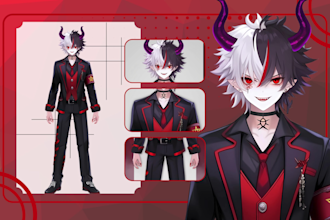 draw your anime character avatar model for vtuber and live2d ready to rig