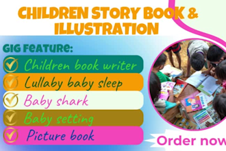 ghostwrite, format, design children lullaby story sleep shark baby fitness book
