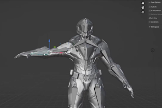 3d rig model character on blender, mixamo for unity unreal