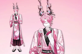 draw live 2d vtuber model, live 2d rigging, vtuber model, vtuber commission