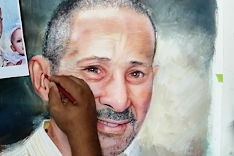 create a handmade realistic pencil portrait on paper
