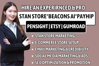 stan store,beacons ai, stan store marketing, payhip, pensight,gumroad, esty shop
