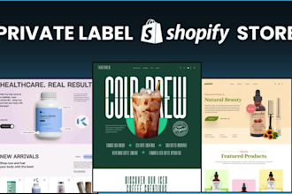 design a private label shopify store, private label store, private label website