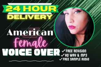 record a pro american female commercial voice over