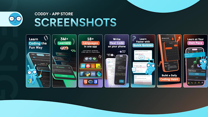 design app screenshots for app store and google play