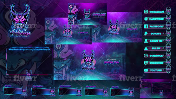 Design animated stream overlay screens for twitch streamlabs by Edengaming