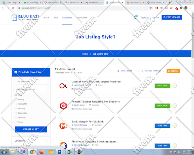 develop a job portal website in wordpress