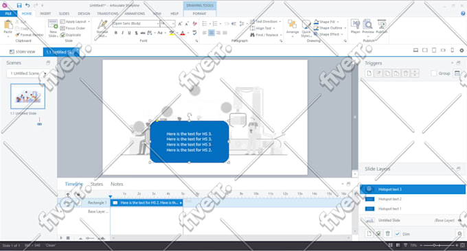 develop the elearning module using storyline or rise